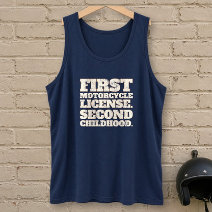 Second Childhood Tank Top - Navy - brick