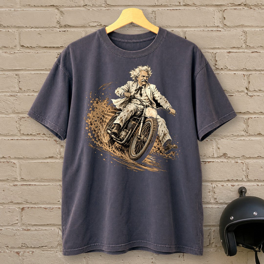 Mark Twain Dirt Track Premium T-Shirt - Navy - brick