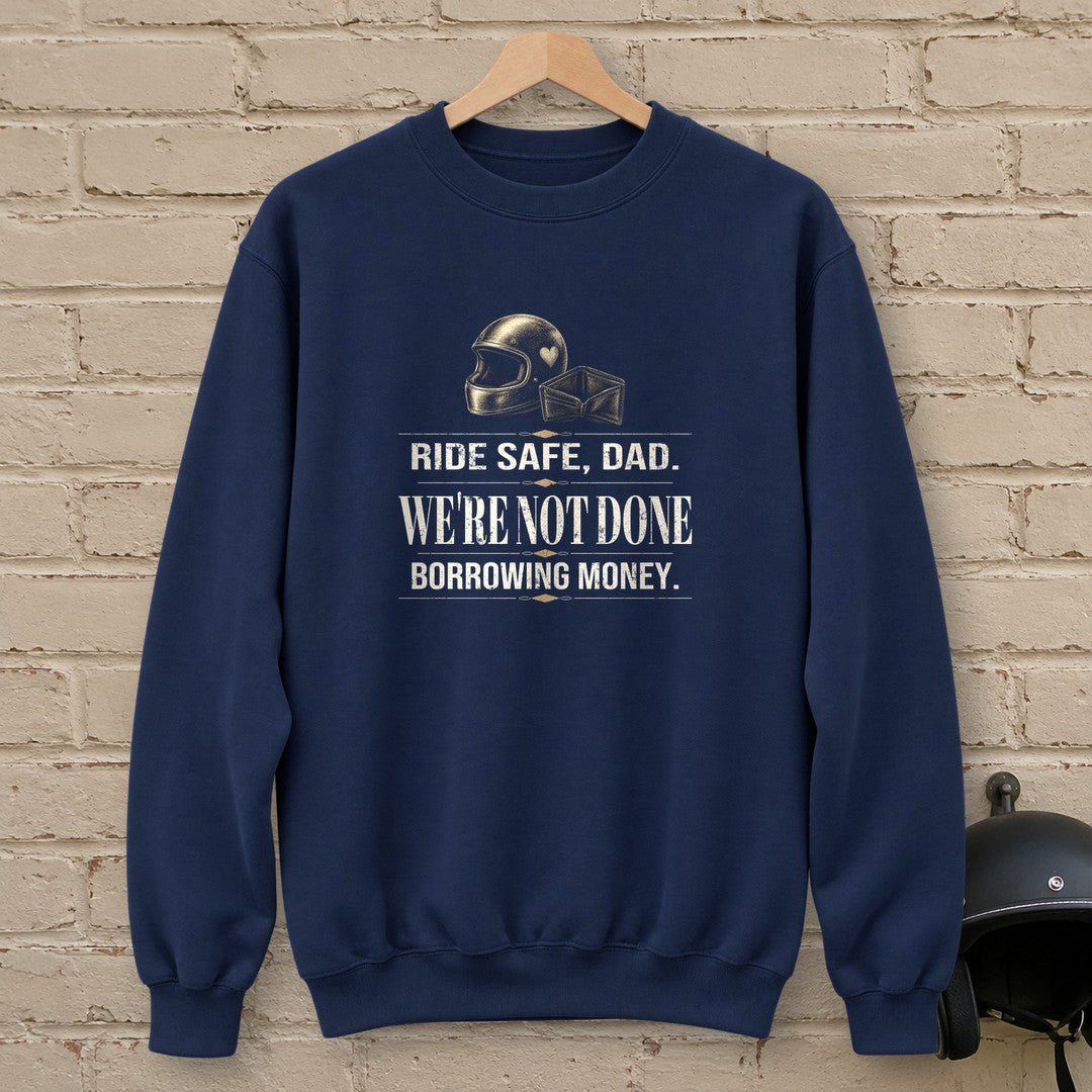 Ride Safe Dad Crewneck Sweatshirt - Navy - brick
