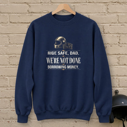 Ride Safe Dad Crewneck Sweatshirt - Navy - brick