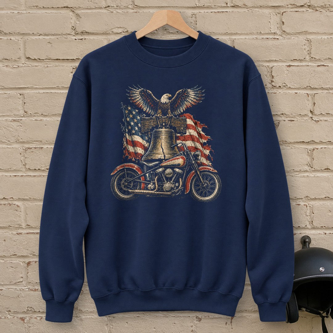 Liberty Bell Ride Crewneck Sweatshirt - Navy - brick