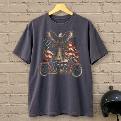 Liberty Bell Ride Premium T-Shirt - Navy - brick