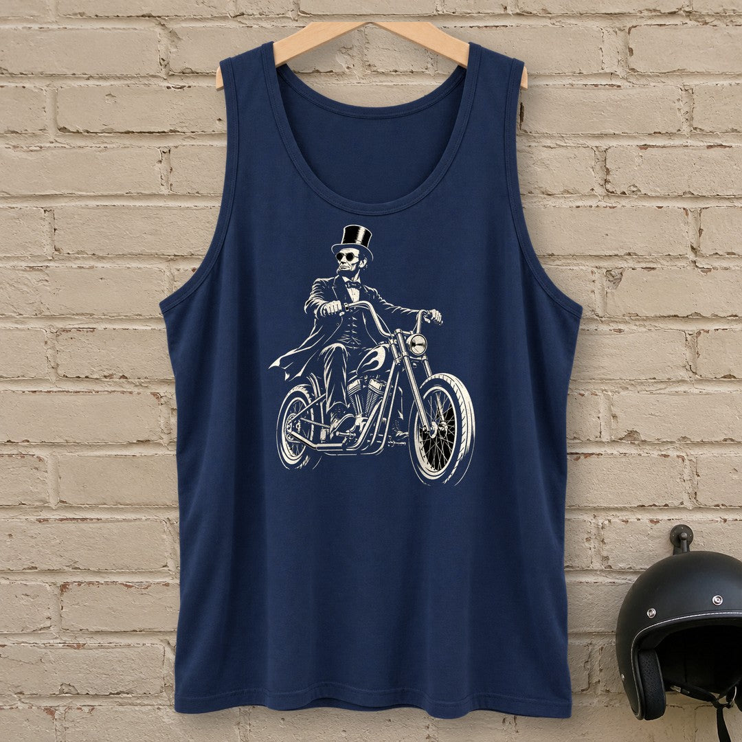 Abraham Lincoln Chopper Shades Tank Top - Navy - brick