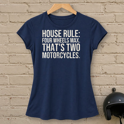 Four Wheels Max Women's T-Shirt - Navy - brick