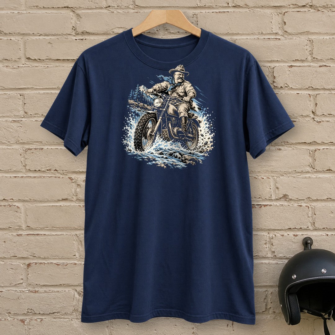 Theodore Roosevelt River Crossing T-Shirt - Navy - brick