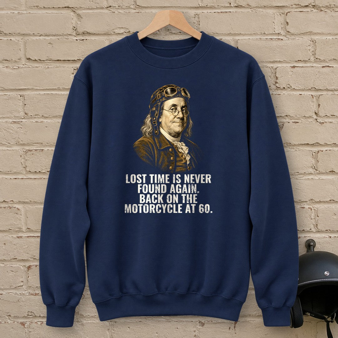 Benjamin Franklin Back On At 60 Crewneck Sweatshirt - Navy - brick