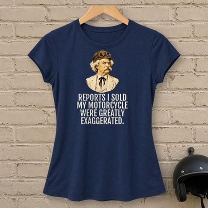 Mark Twain Greatly Exaggerated Women's T-Shirt - Navy - brick