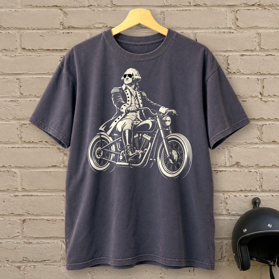 George Washington Bobber Shades Premium T-Shirt - Navy - brick