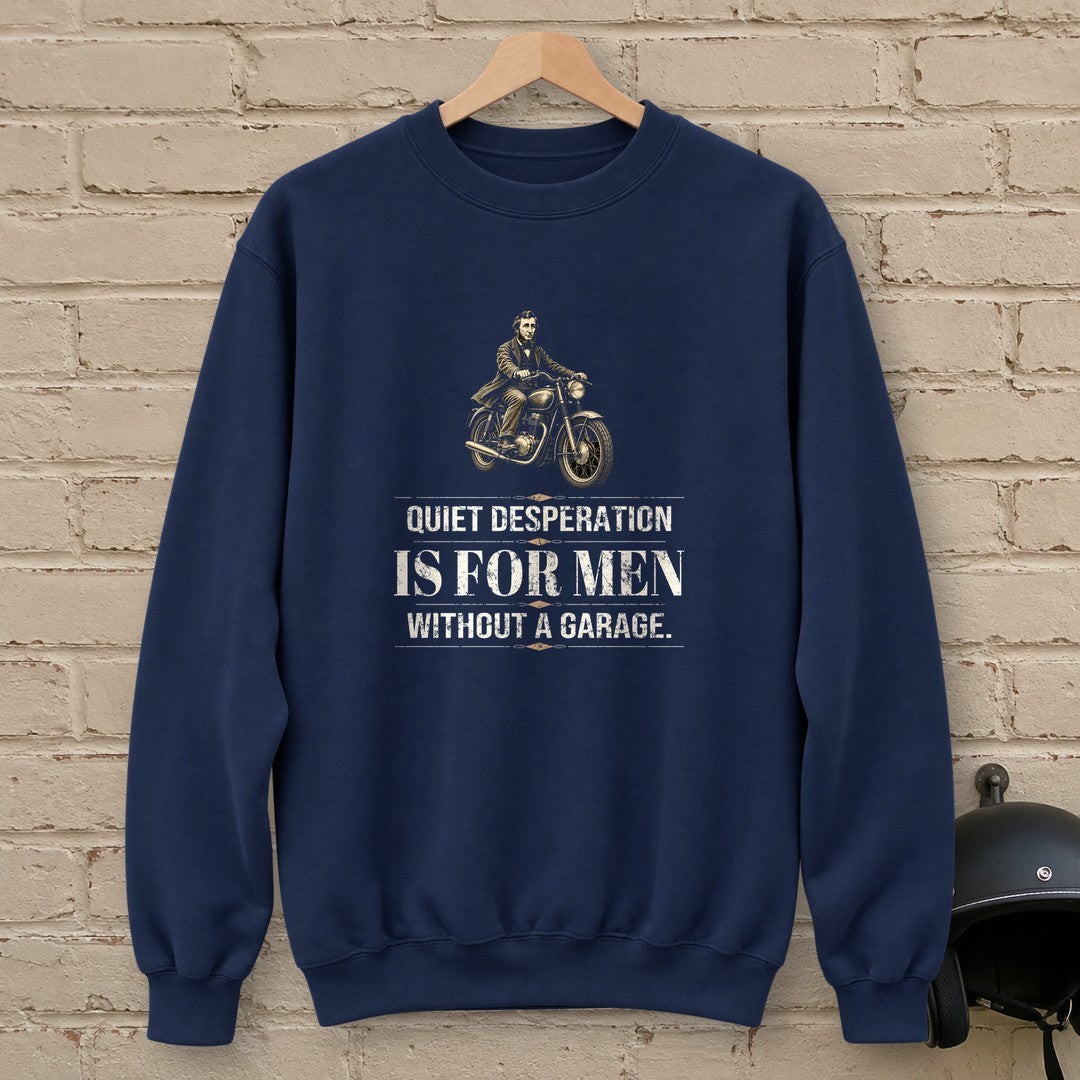 Henry David Thoreau Quiet Desperation Crewneck Sweatshirt - Navy - brick