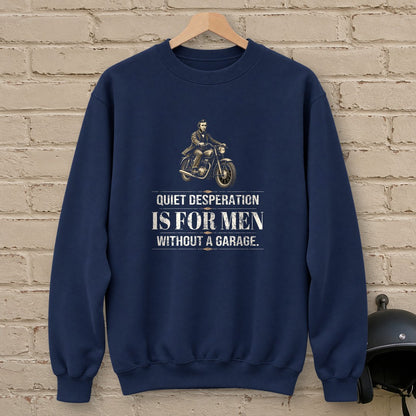 Henry David Thoreau Quiet Desperation Crewneck Sweatshirt - Navy - brick