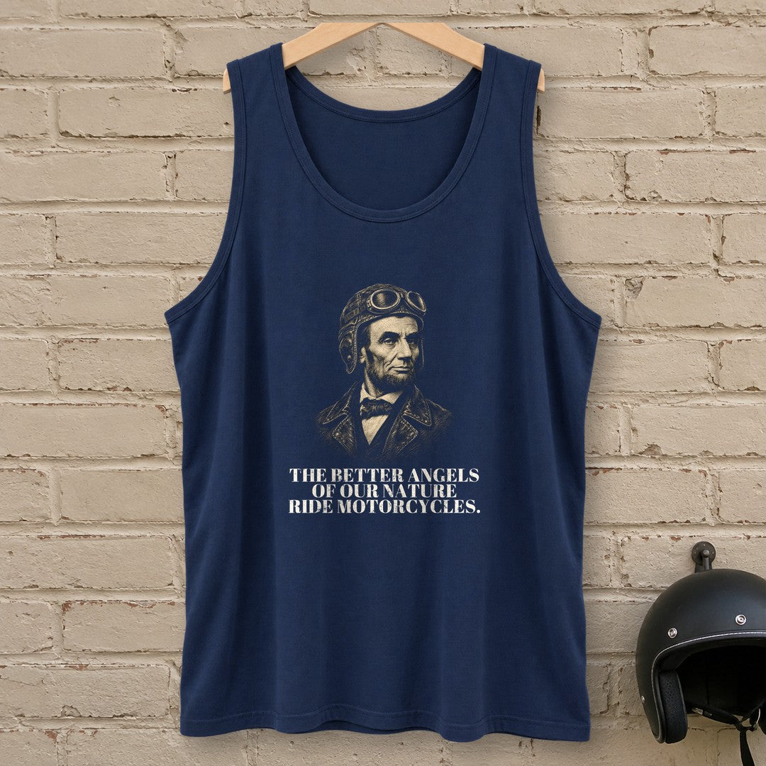 Abraham Lincoln Better Angels Ride Tank Top - Navy - brick