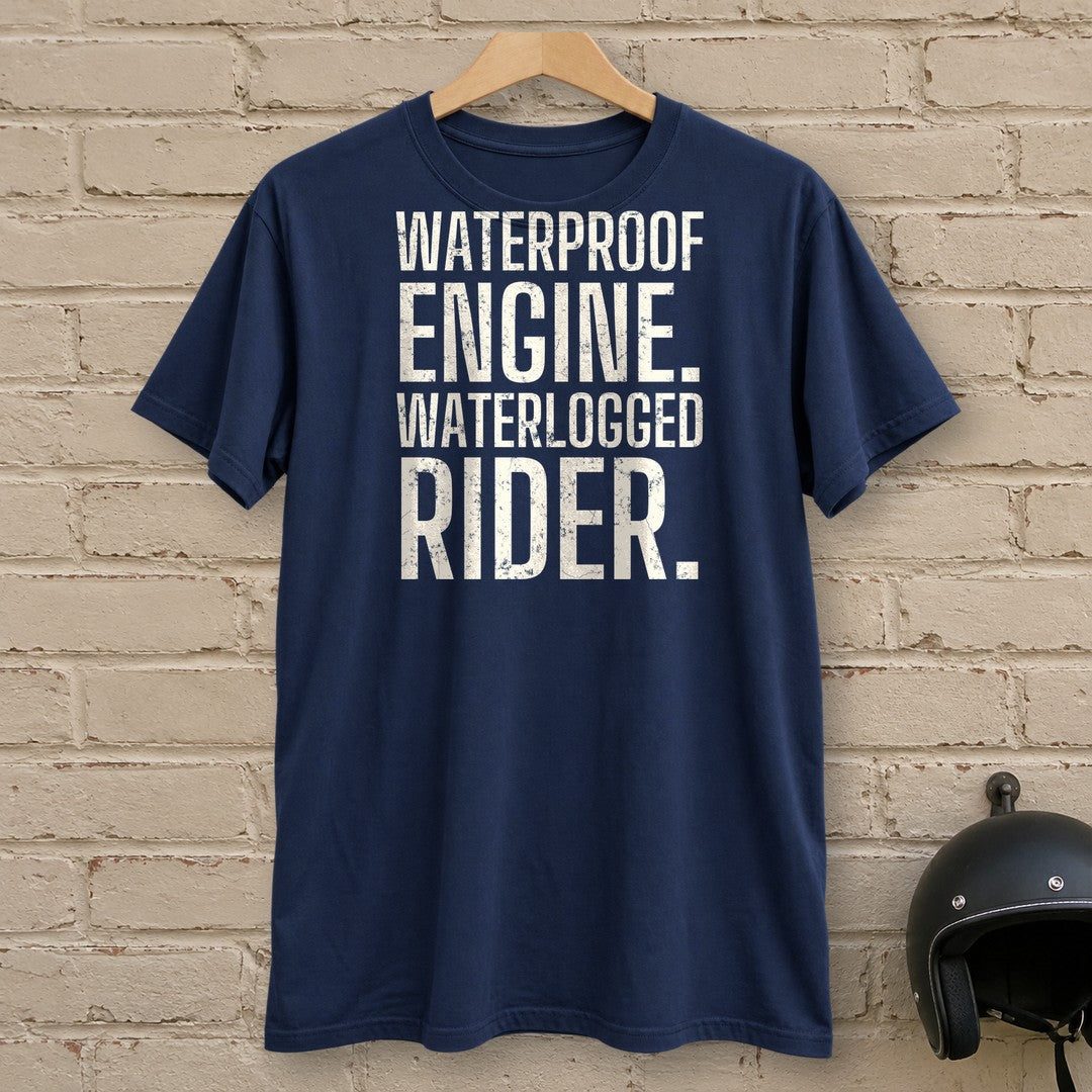 Waterlogged Rider T-Shirt - Navy - brick