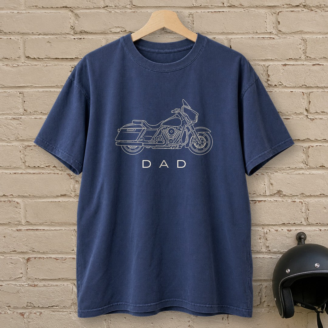 Biker Dad Premium T-Shirt - Navy - brick