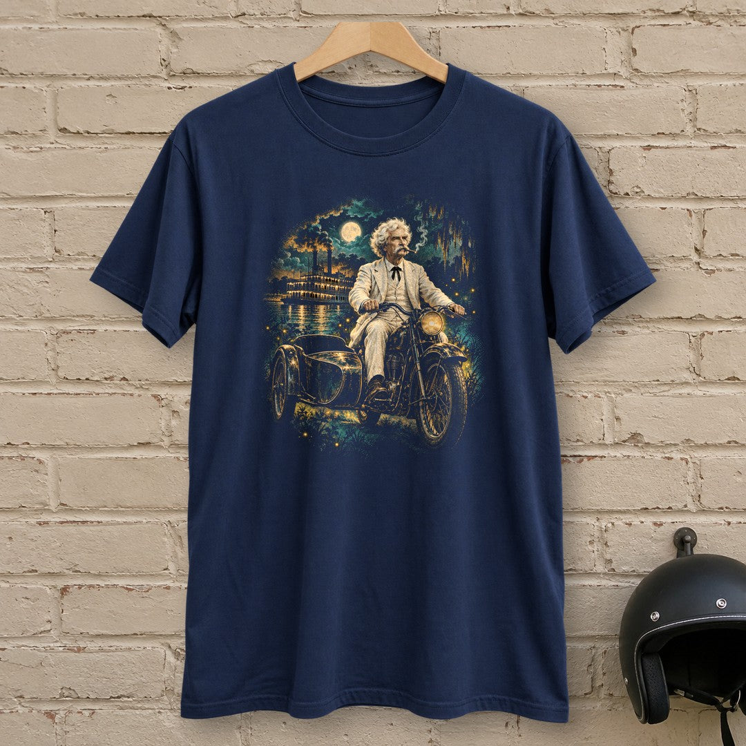 Mark Twain Sidecar Evening T-Shirt - Navy - brick