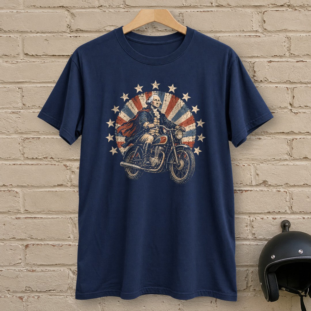 George Washington Starburst Ride T-Shirt - Navy - brick