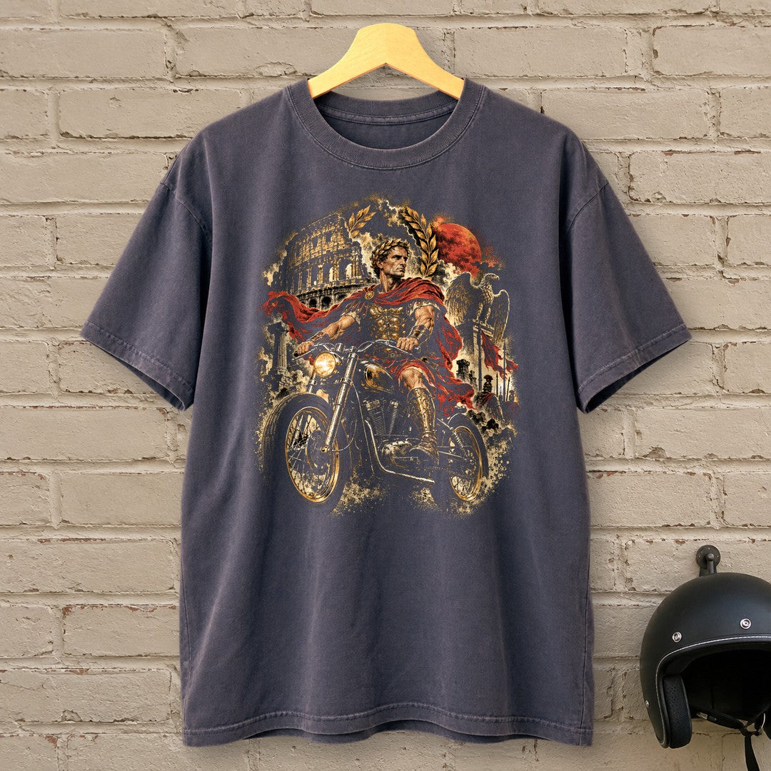 Julius Caesar Rides Rome Premium T-Shirt - Navy - brick