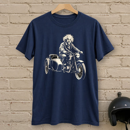 Albert Einstein Sidecar T-Shirt - Navy - brick