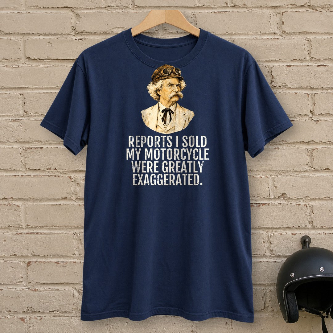 Mark Twain Greatly Exaggerated T-Shirt - Navy - brick