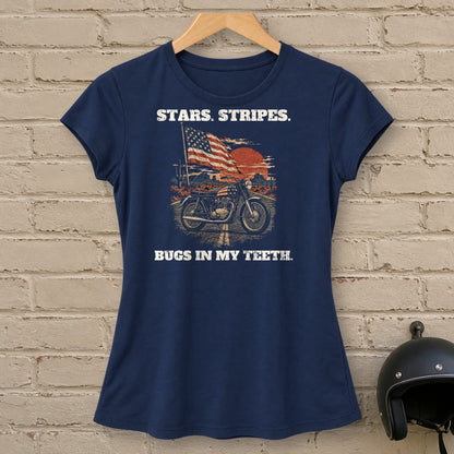 Bugs in My Teeth Women's T-Shirt - Navy - brick