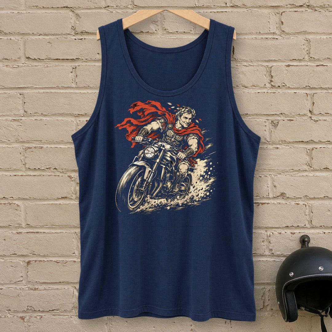 Julius Caesar Rides Tank Top - Navy - brick