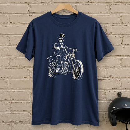 Abraham Lincoln Chopper Shades T-Shirt - Navy - brick