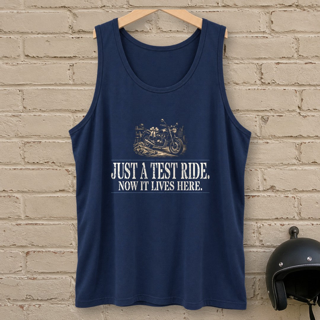 Just A Test Ride Tank Top - Navy - brick