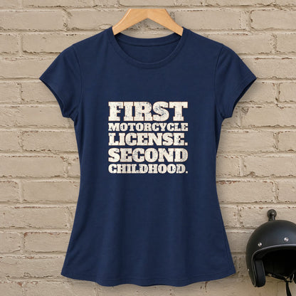Second Childhood Women's T-Shirt - Navy - brick