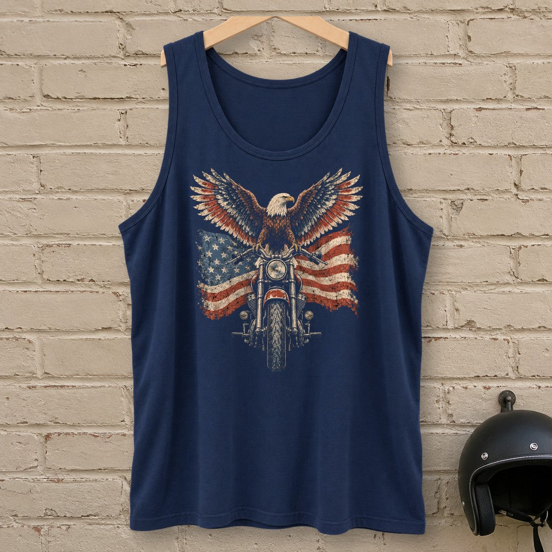 Eagle on the Handlebars Tank Top - Navy - brick