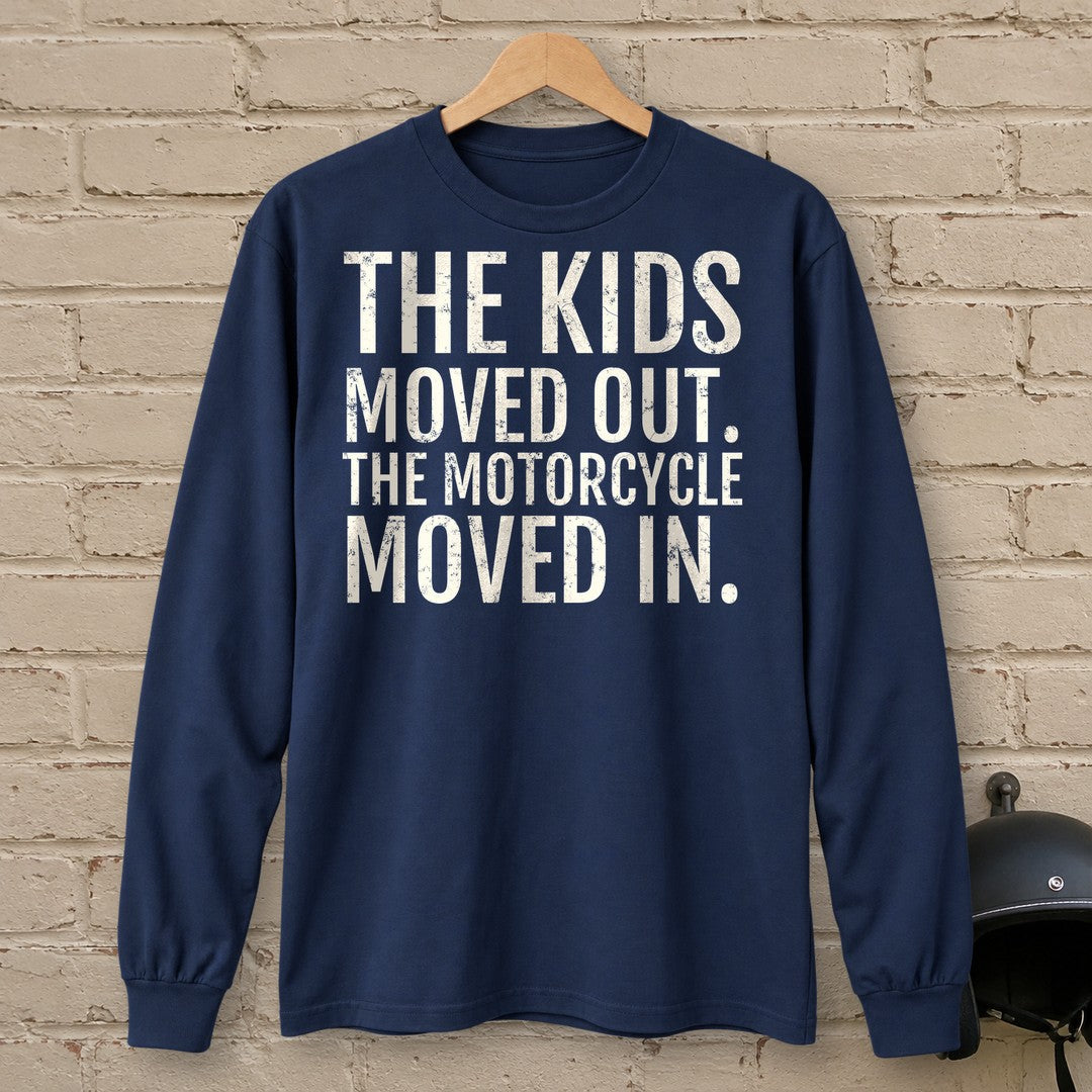 Kids Moved Out Long Sleeve T-Shirt - Navy - brick