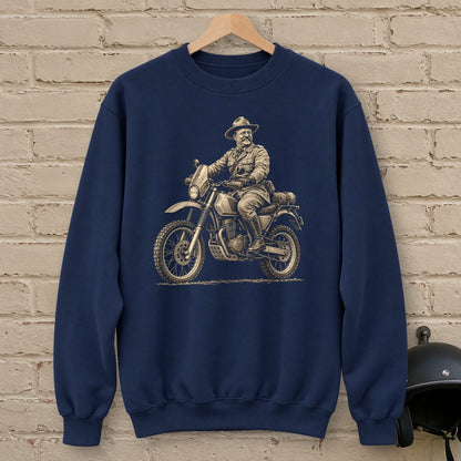 Theodore Roosevelt Rough Rider Crewneck Sweatshirt - Navy - brick