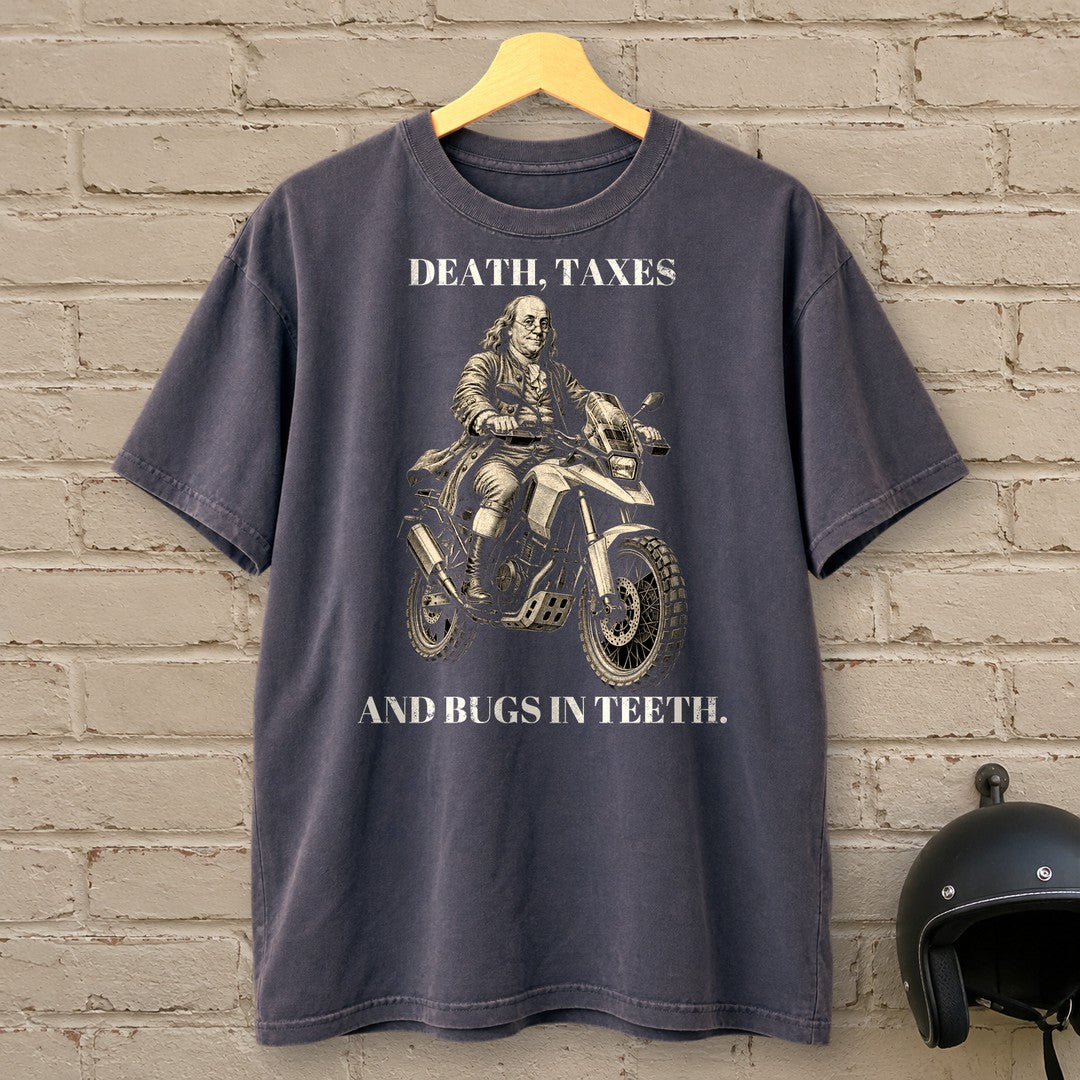 Benjamin Franklin Bugs in Teeth Premium T-Shirt - Navy - brick