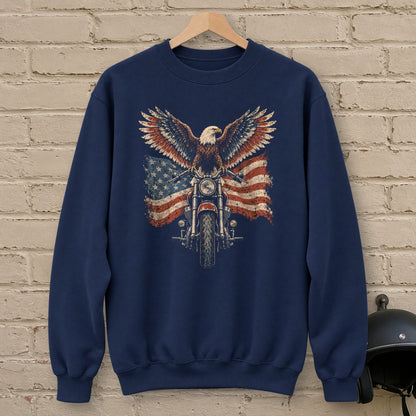 Eagle on the Handlebars Crewneck Sweatshirt - Navy - brick