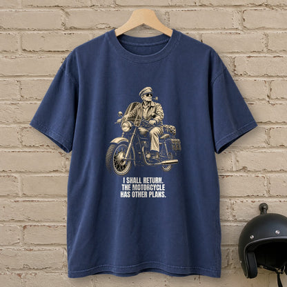 Douglas MacArthur Motorcycle Has Other Plans Premium T-Shirt - Navy - brick