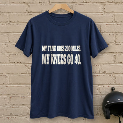Knees Go Forty T-Shirt - Navy - brick