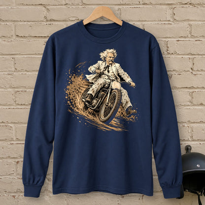 Mark Twain Dirt Track Long Sleeve T-Shirt - Navy - brick