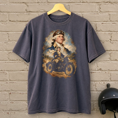George Washington Goggles Portrait Premium T-Shirt - Navy - brick