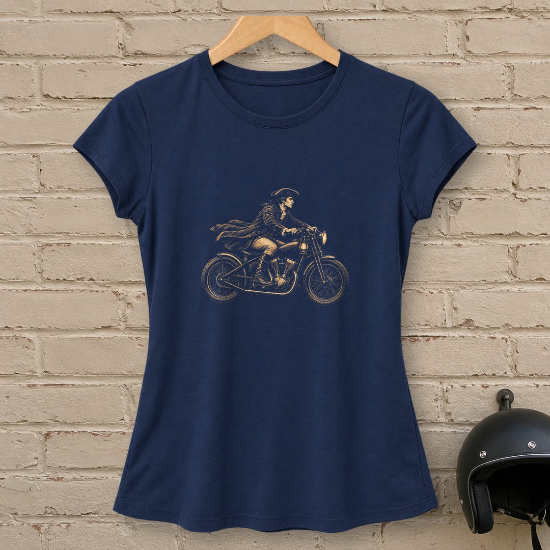 Paul Revere Midnight Ride Women's T-Shirt - Navy - brick