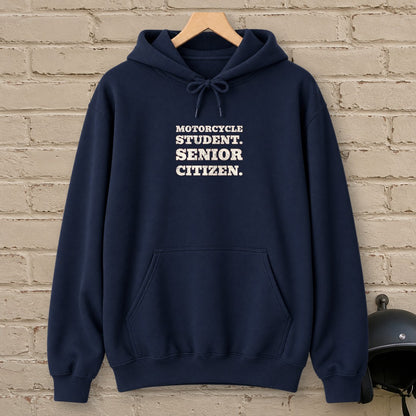 Motorcycle Student Hoodie - Navy - brick