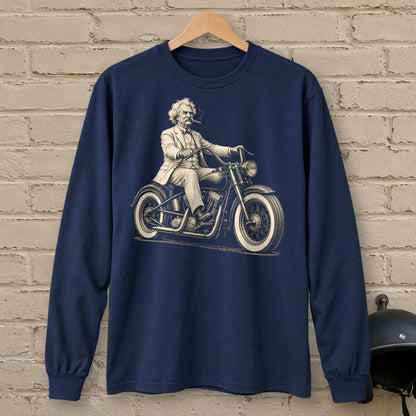 Mark Twain Cruiser Long Sleeve T-Shirt - Navy - brick