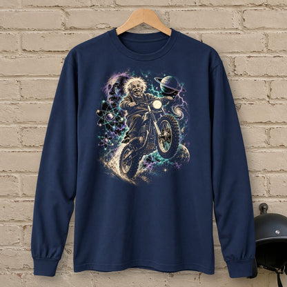 Albert Einstein Space Scrambler Long Sleeve T-Shirt - Navy - brick
