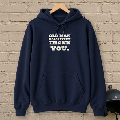 Old Man Motorcycle Hoodie - Navy - brick