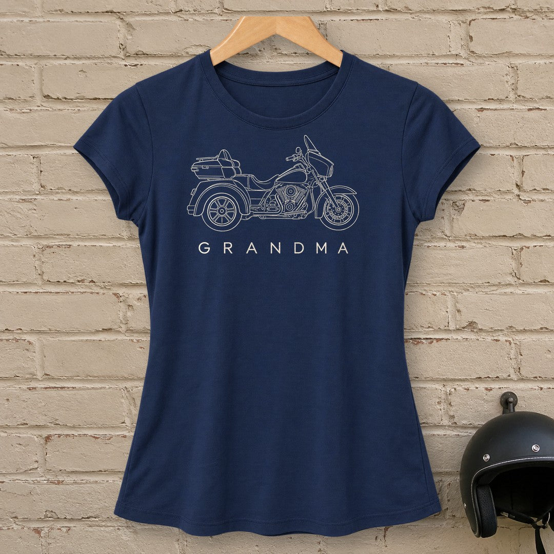 Trike Grandma Women's T-Shirt - Navy - brick