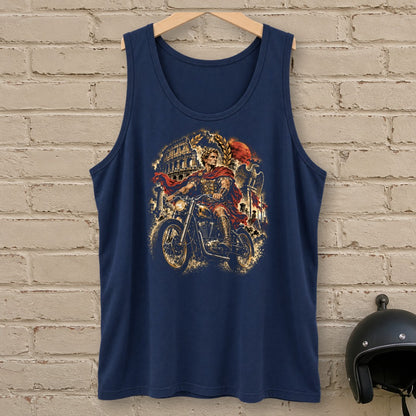 Julius Caesar Rides Rome Tank Top - Navy - brick