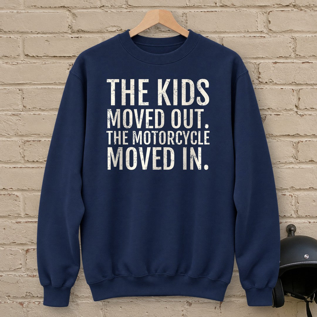 Kids Moved Out Crewneck Sweatshirt - Navy - brick