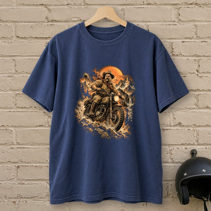 Theodore Roosevelt Mountain Trail Premium T-Shirt - Navy - brick