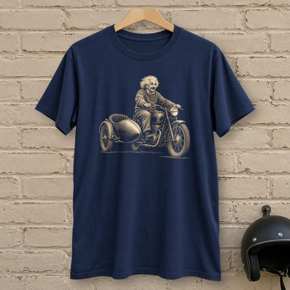 Albert Einstein Relatively Fast Sidecar T-Shirt - Navy - brick