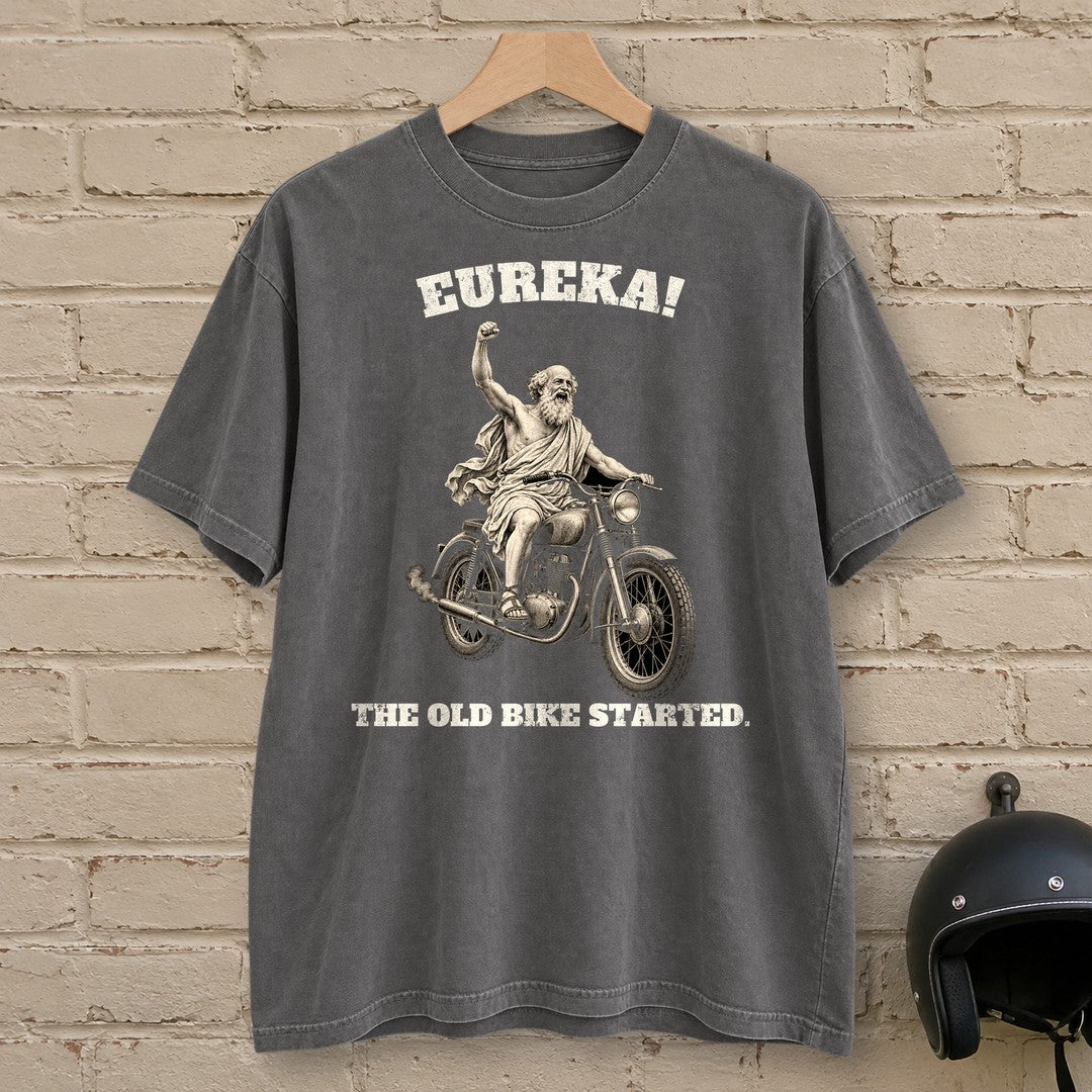 Archimedes Old Bike Started Premium T-Shirt - Pepper - brick