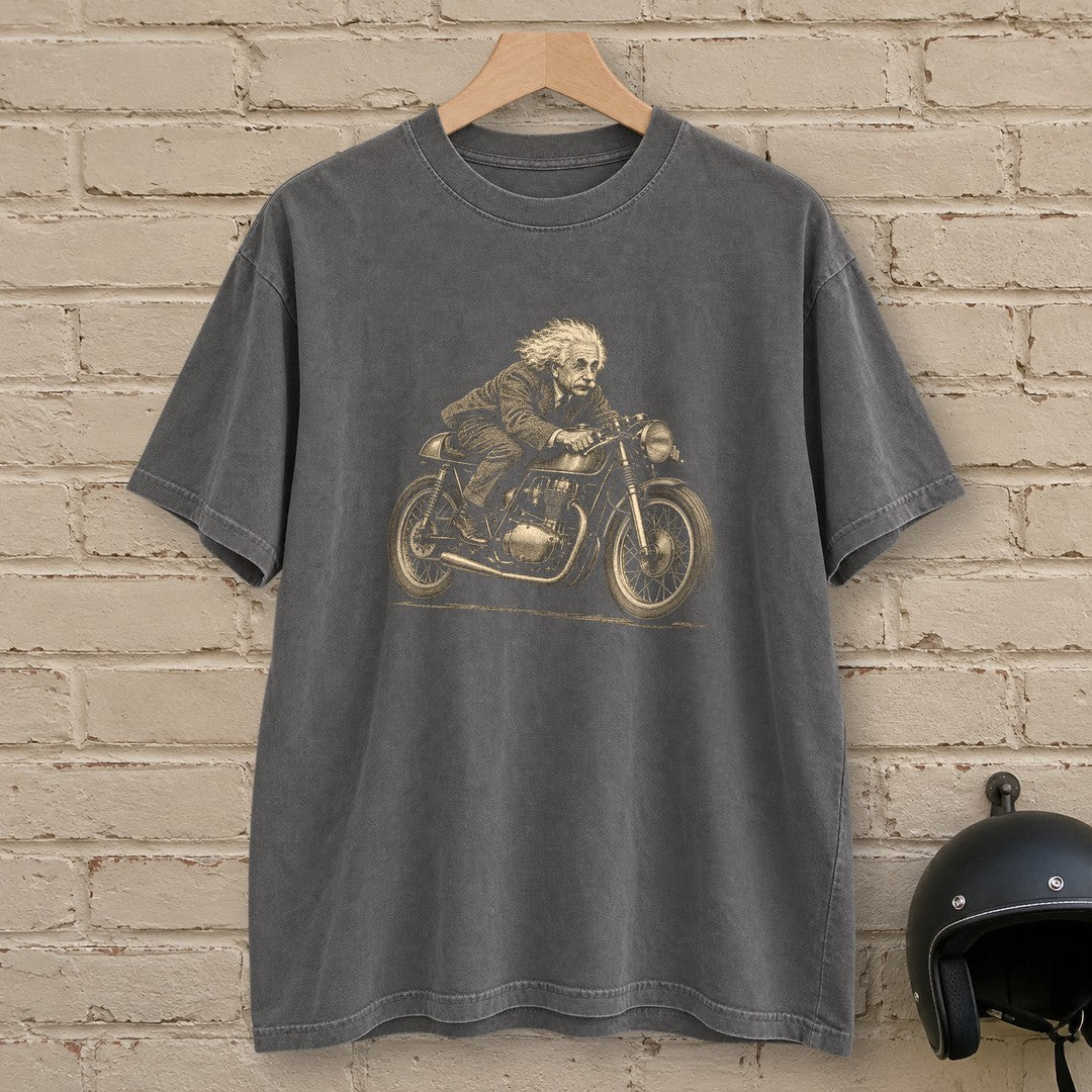 Albert Einstein Cafe Racer Premium T-Shirt - Pepper - brick