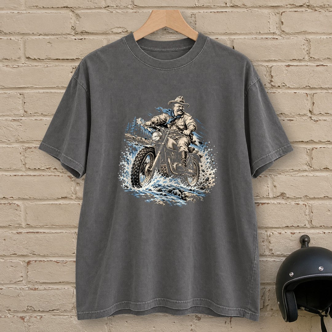 Theodore Roosevelt River Crossing Premium T-Shirt - Pepper - brick
